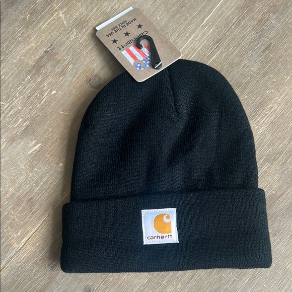 Carhartt Knit Watch Beanie Hat Black Unisex One Size NWT - Picture 2 of 7
